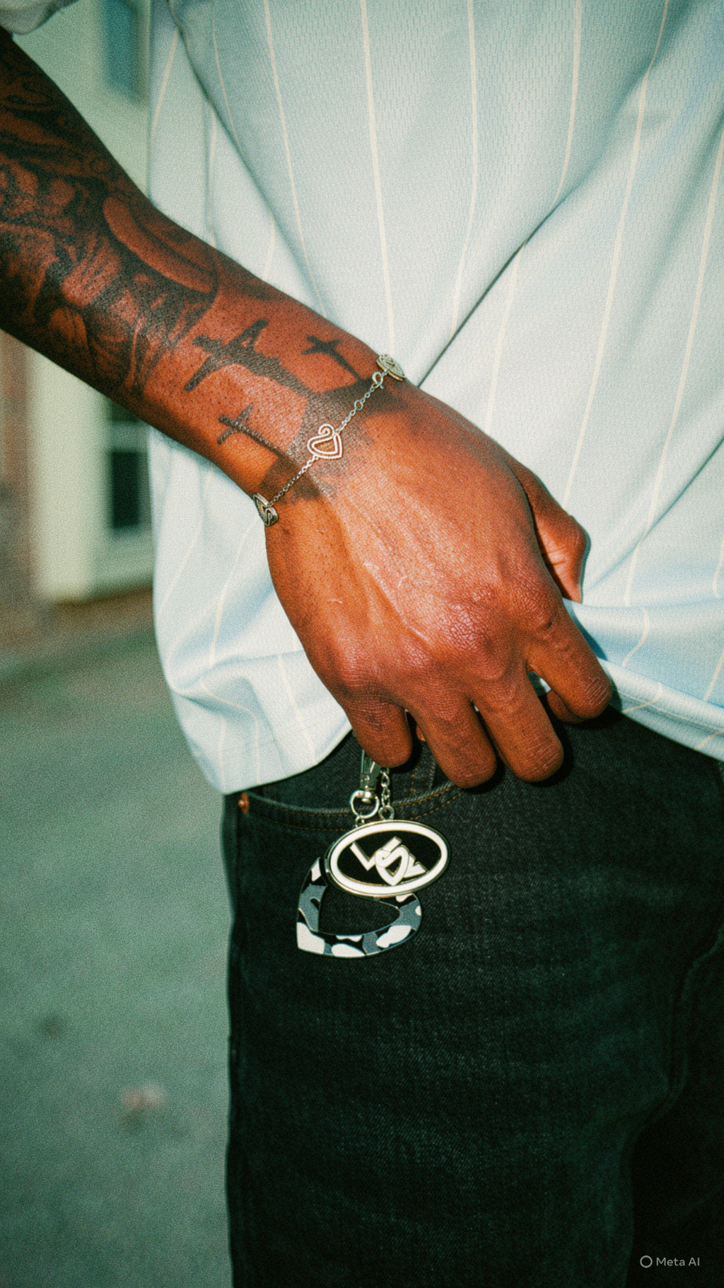 Love Is Supreme™ signature keychain - Silver & Black