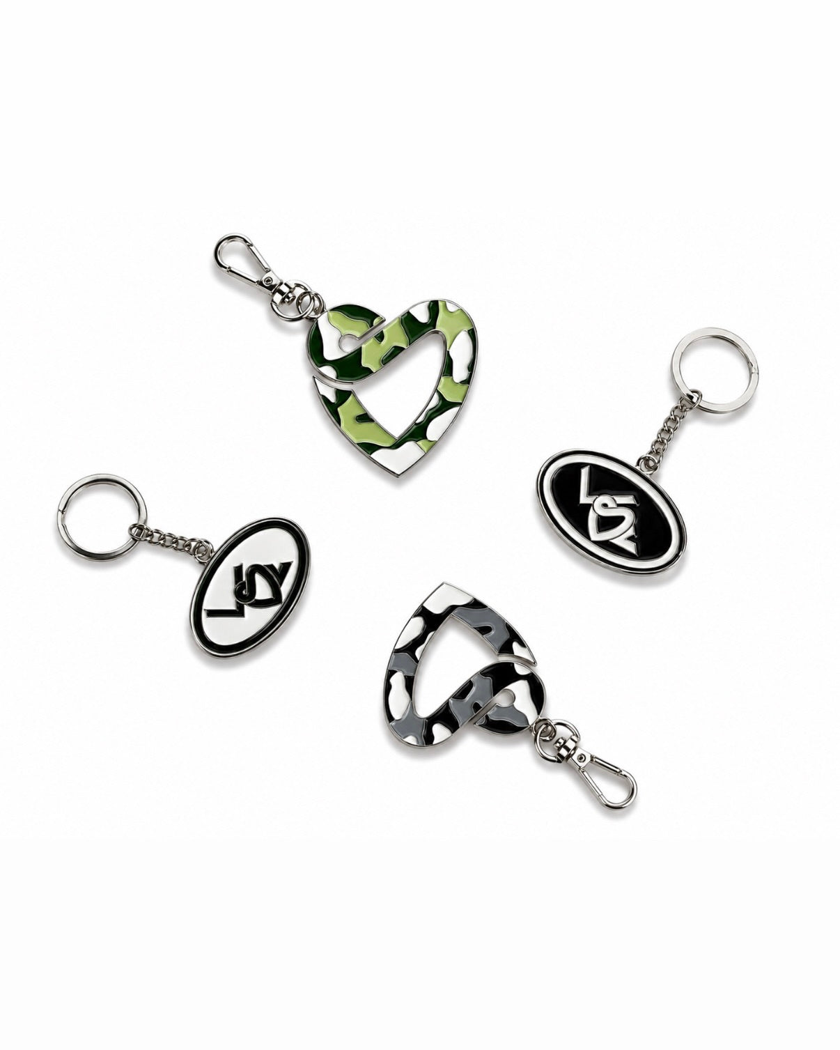 Love Is Supreme™ Camo Heart Keychain - Black Camo Edition