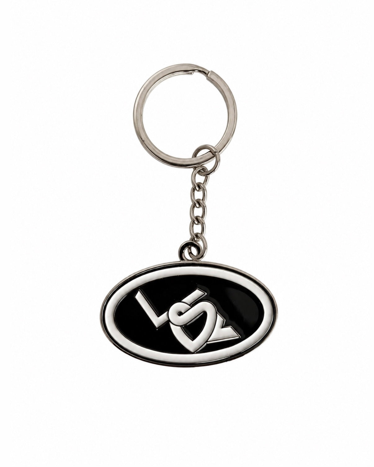 Love Is Supreme™ signature keychain - Silver & Black